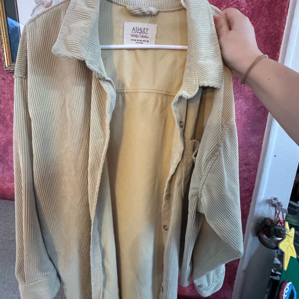 Ashley By 26 International Beige Button Down Shirt
